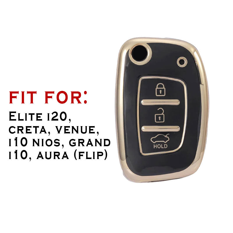 TPU Key Cover For Elite i20, Creta, Venue, i10 Nios, Grand i10,Aura (Flip) - Uniauto