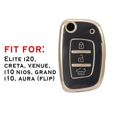 TPU Key Cover For Elite i20, Creta, Venue, i10 Nios, Grand i10,Aura (Flip) - Uniauto