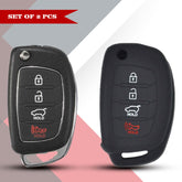 High Quality Smart Silicone Key Cover For Hyundai Santa Fe Flip (4 button) (KC-01)