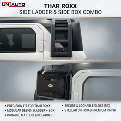 Defender Style Side Ladder with Storage Box for Mahindra Thar Roxx