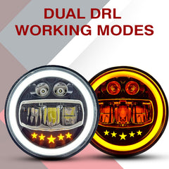 7inch 5 Star Style LED Headlight 120W (H4 Plug) - Uniauto