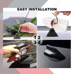 UNIAUTO Universal Car Shark Fin Style Roof Mount - Silver - FM/AM Radio Antenna Aerial Waterproof Signal Decorative for Universal for All Car Models