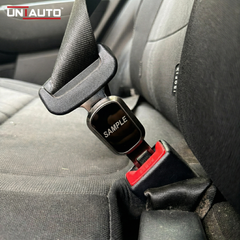 Uniauto customizable 2 in 1 Premium Alarm Stopper and Belt Holder| Black | Seat Belt Buckle