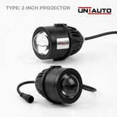 Uniauto 2 Inch Tri-Color Projector Fog Lamp Universal LED Fog Light – White, Yellow & Warm White (Set of 2)