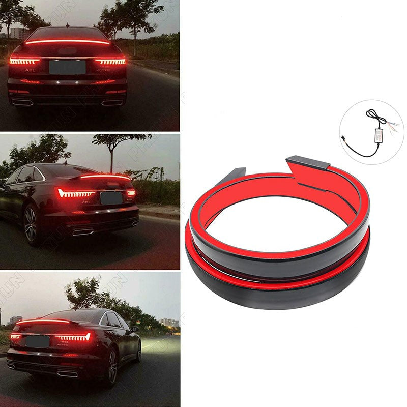 LED Matrix style Carbon fiber Universal flexible Spoiler - Uniauto