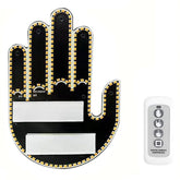 Hand Gesture Car Sign with Remote Control Illuminated Finger Light Sign for Car Back Glass Amber Light Funny Hand Lamp Unit