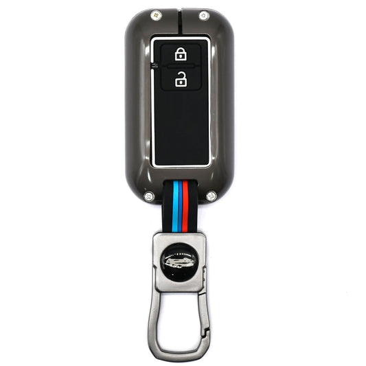 Metal Key Cover for All Maruti Suzuki & Toyota Cars - 2 Button Smart Key