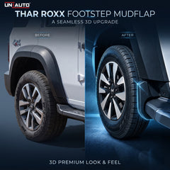 OEM Standard ABS Footstep Mudflap for Thar Roxx – Premium Quality Front & Rear Mud Guards, Durable Splash Protection & Perfect Vehicle Fitment