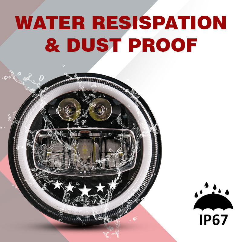 7inch 5 Star Style LED Headlight 120W (H4 Plug) - Uniauto