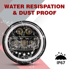 7inch 5 Star Style LED Headlight 120W (H4 Plug) - Uniauto