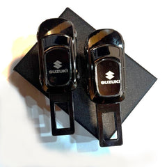 Uniauto 2 in 1 car style Premium Alarm Stopper and Belt Holder| Black | Seat Belt Buckle (Pack of 2)