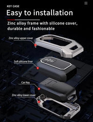Metal Key Cover for Baleno, Grand Vitara, XL6, Swift, Jimny, Brezza, Ertiga, Fronx, Rumion, Glanza, Hyryder, Taisor 2 Button Smart key