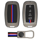 Metal Key Cover for KIA Carens - 4 Button Key
