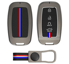 Metal Key Cover for KIA Carens - 4 Button Key