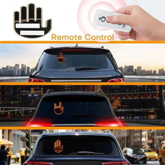 Hand Gesture Car Sign with Remote Control Illuminated Finger Light Sign for Car Back Glass Amber Light Funny Hand Lamp Unit