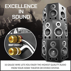 High-Purity 100% Copper Speaker Wire Roll - 50 Yards, 16/36 Gauge | Enhanced Sound Performance