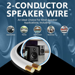 High-Purity 100% Copper Speaker Wire Roll - 50 Yards, 16/36 Gauge | Enhanced Sound Performance