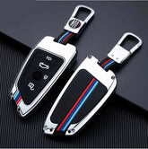 Metal Key Cover for BMW X1 X3 X5 X6 BMW Series 1 2 5 7 Keyless Entry (4 Button)