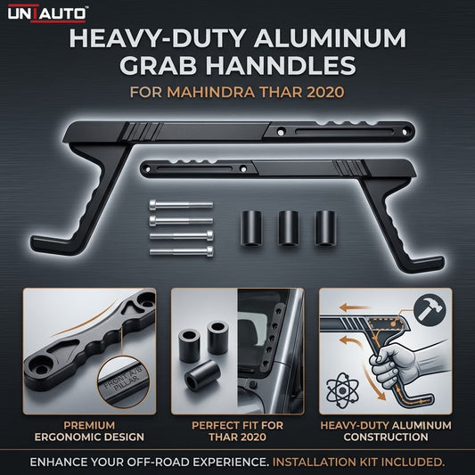 Heavy-Duty Front Aluminum Grab Handle for Mahindra Thar 2020. Ultimate Off-Road Accessory