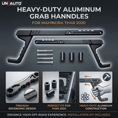 Heavy-Duty Front Aluminum Grab Handle for Mahindra Thar 2020. Ultimate Off-Road Accessory