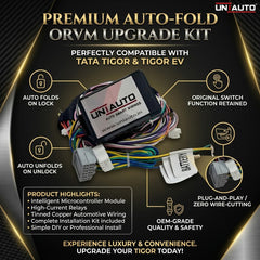 Auto Fold ORVM or Mirror Upgrade kit for TATA Tigor and Tigor EV | Install Auto fold ORVM into Base and mid models