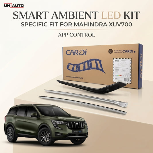 طقم إضاءة محيطية ذكية LED من "كاردي" مخصص لسيارة ماهيندرا XUV700 مع تحكم عبر التطبيق