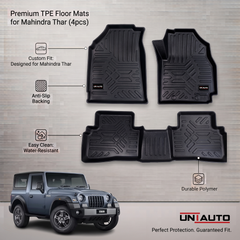 GFX Style Uniauto Tru Fit mats for Mahindra Thar 2020 onwards