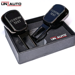 Uniauto customizable 2 in 1 Premium Alarm Stopper and Belt Holder| Black | Seat Belt Buckle