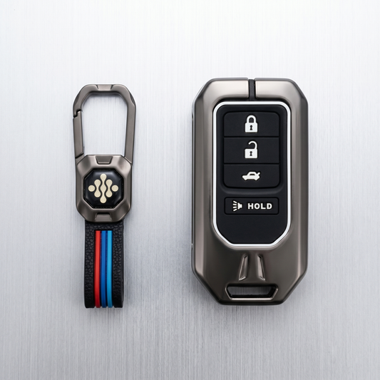 Metal Key Cover for Honda Accord, Civic, CR-V, HRV 4 Buttons Smart