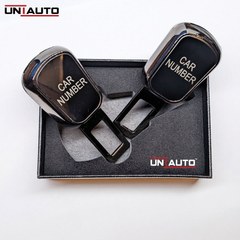 Uniauto customizable 2 in 1 Premium Alarm Stopper and Belt Holder| Black | Seat Belt Buckle