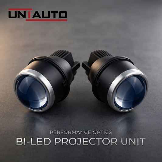 Uniauto 3 in 1 LED Projector Fog Lamp | White, Warm & Yellow Fog Light for Cars