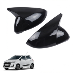 Batman Style ORVM Covers for Hyundai Grand I10 | Premium Gloss Black Mirror Covers