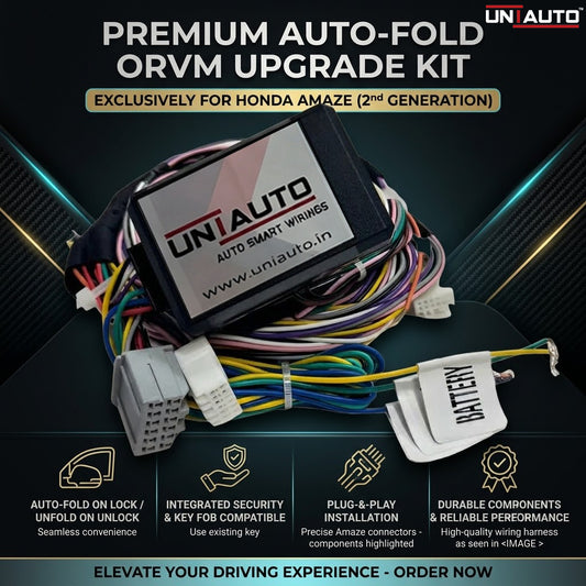 Auto Fold ORVM or Mirror Upgrade kit for Honda Amaze 2nd Generation | Install Auto fold ORVM into Base and mid models