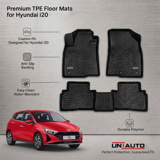 GFX Style Uniauto Tru Fit mats for Hyundai i20 2020 onwards
