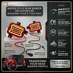 Matrix Style Rear Bumper Reflector for Mahindra Thar and Thar Roxx