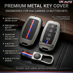 Metal Key Cover for KIA Carens - 4 Button Key