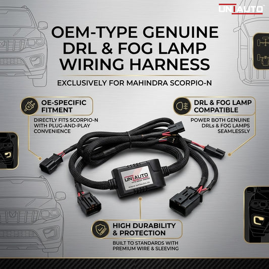 OEM Type Genuine DRL and Fog Lamp wiring for Mahindra Scorpio-n