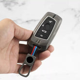Metal Key Cover for B.M.W X1, X3, X6, X5, 3 Series, 5 Series, 6 Series, 7 Series, GT Series, M, X Series, 3 Button Blade Smart Key (4 Button)