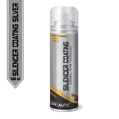 Uniauto Silver Silencer Coating - Aerosol Technology (500ml) | Heat-Resistant Anti-Rust Protection for Silencers