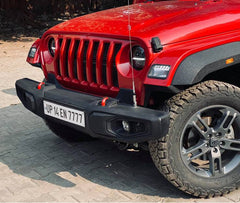 ABS Wrangler Style Bumper with Air Bag and Front Sensor Activation for Mahindra Thar | With Winch Provision