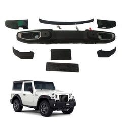 ABS Wrangler Style Bumper with Air Bag and Front Sensor Activation for Mahindra Thar | With Winch Provision