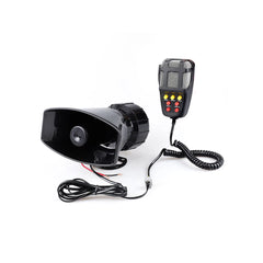 UNIAUTO Car Siren Horn 7 Tone Sound Siren Mic PA Speaker Car System - 80W Emergency Sound Electric Horn-12V