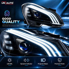 Mercedes C-Class W204 S-Class Style LED Headlights | UNIAUTO | Dynamic Turn Indicators I Expecting Delivery 20-25 days.