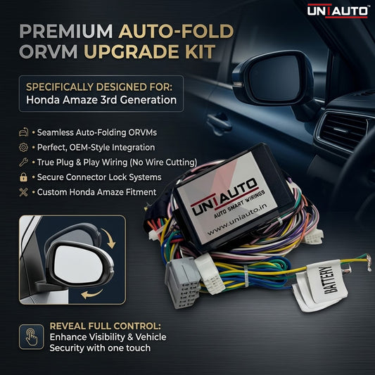 Auto Fold ORVM or Mirror Upgrade kit for Honda Amaze 3rd Generation | Install Auto fold ORVM into Base and mid models