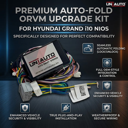 Auto Fold ORVM or Mirror Upgrade kit for Hyundai Grand i10 Nios | Install Auto fold ORVM into Base and mid models