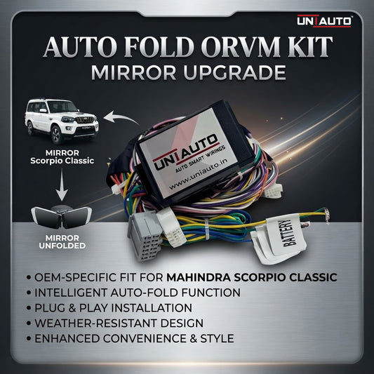 Auto Fold ORVM or Mirror Upgrade kit for Mahindra Scorpio Classic | Install Auto fold ORVM into Base and mid models