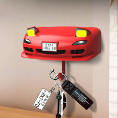 Mazda RX-7 FD Inspired LED Wall Key Holder – Car Face Hook Organizer with Pop-Up Headlights – Unique Key Hanger for Garage, Home, Office – Red Car Accessory Gift for Car Enthusiasts