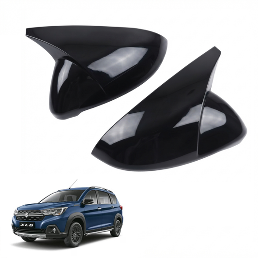Batman Style ORVM Covers for Maruti Suzuki XL6 | Premium Gloss Black Mirror Covers