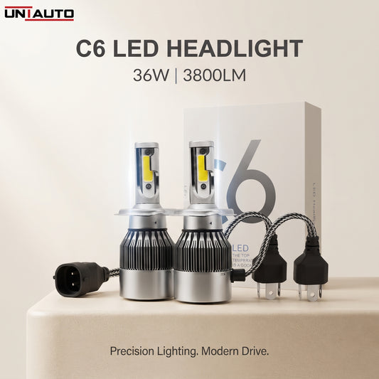 مصباح أمامي وكشاف ضباب LED طراز C6 بقدرة 36 واط | مصباح أمامي LED بقوة 3800 لومن