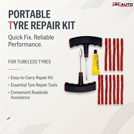 Portable Puncture Tyre Repair Kit | Flat Tyre Fixing Kit | Usable for Tubeless Tyres
